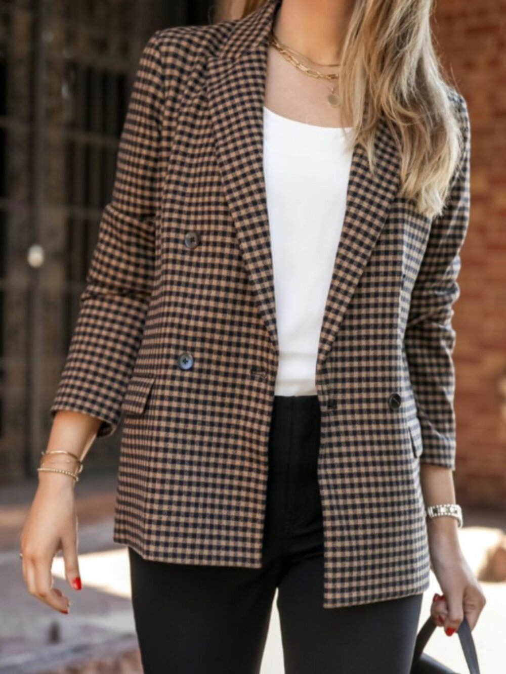MM Lafleur O'Hara Blazer Knit Plaid